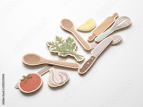 Kitchen Scrapbook Stickers Utensils Food