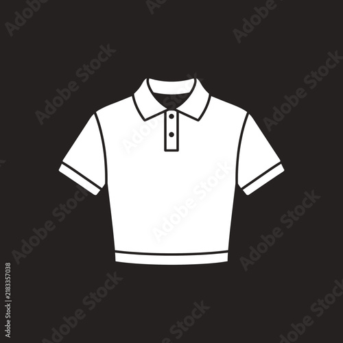 White short sleeve polo shirt with contrast trim standing alone