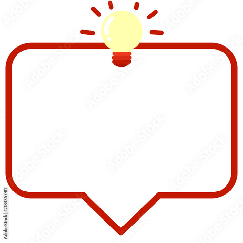 vector light bulb with speech bubble