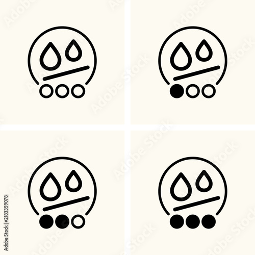 Water repellent of varying degrees symbol