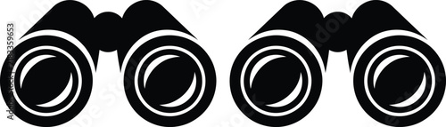 Black binoculars icon for travel or outdoor activities