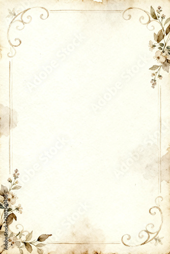 old paper with flowers
