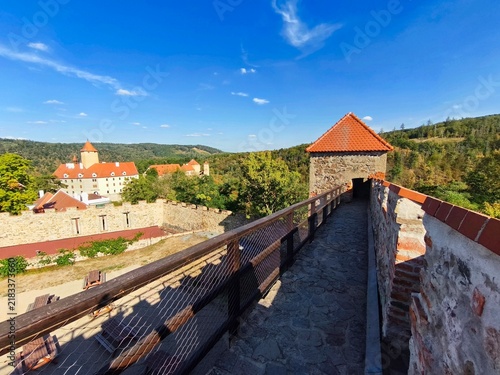 Beautiful Gothic castle Veveri. The city of Brno at the Brno dam. South Moravia - Czech Republic - Central Europe.