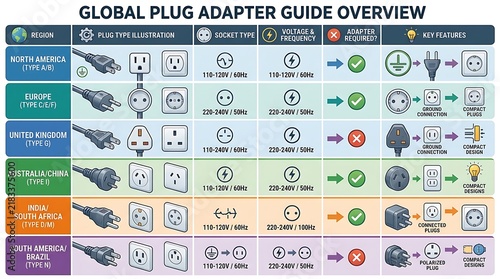 Global electrical plug and adapter guide for international travelers