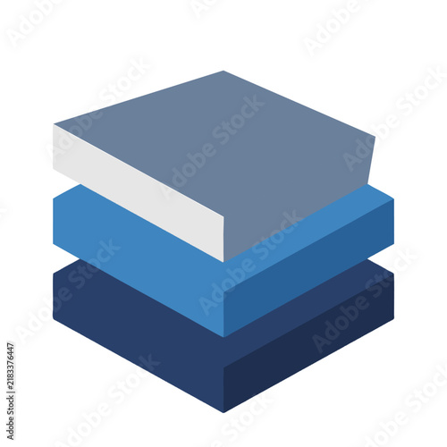 Modern Isometric Stacked Geometric Blocks Icon