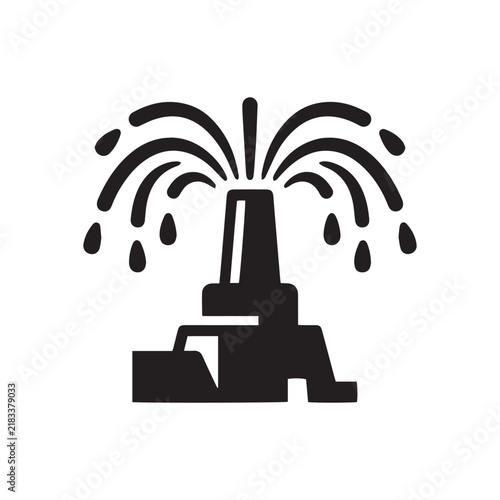 water fountain glyph icon showing a splashing jet stream of liquid