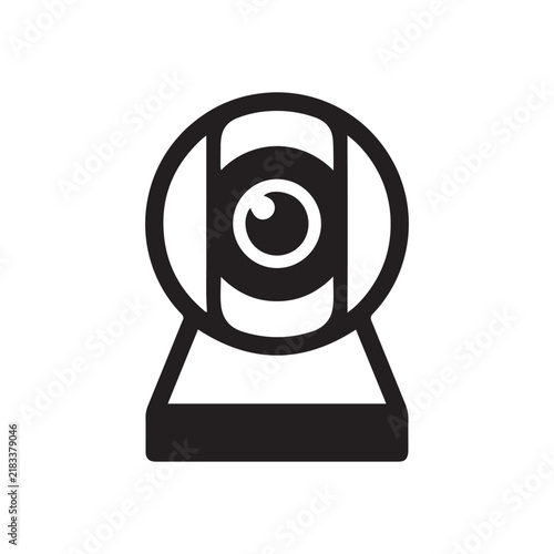Webcam icon black vector symbol for computer video communication