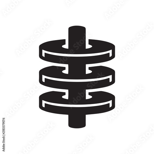 weight plates icon isolated on white background for gym or fitness