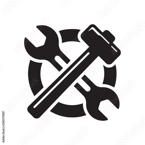 wrench and hammer crossed icon representing repair and maintenance