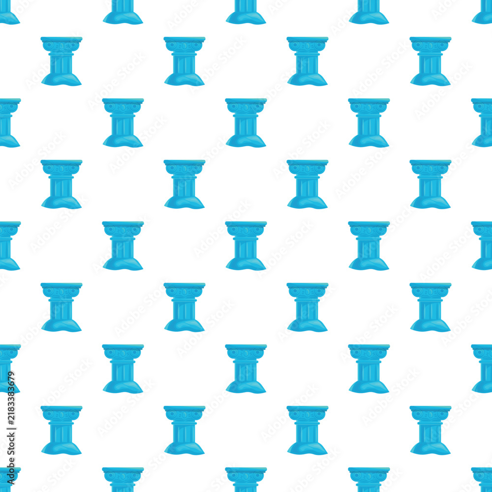 Fototapeta premium Repeating turquoise ancient greek column pedestals creating a seamless pattern