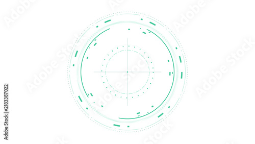 Obraz na płótnie Premium Futuristic Sci-Fi HUD FUI Element Kit - Bio Scanner Green Theme