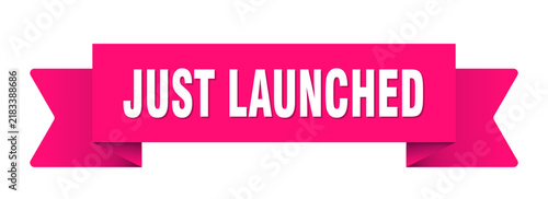 just launched ribbon isolated on transparent background. just launched ribbon
