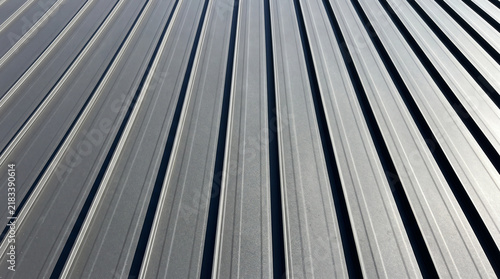 Black Metal Roofing Sheet Texture Pattern Close Up Architectural Construction Background