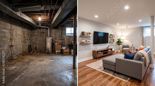 Living Room Before and After Restoration Modern Luxury Interior Design Home Makeover Transformation