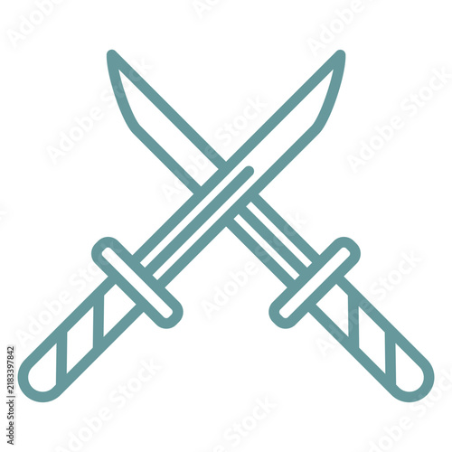 Canvas Print Katana icon style