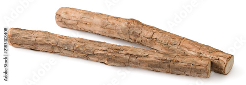 Silvervine sticks isolated on white background.