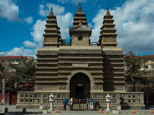 Wuta Temple with Five Pagodas in Hohhot, Inner Mongolia