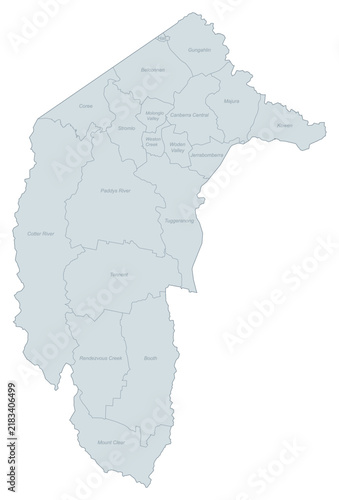 Australian Capital Territory Administrative Map - Detailed Political Boundaries
