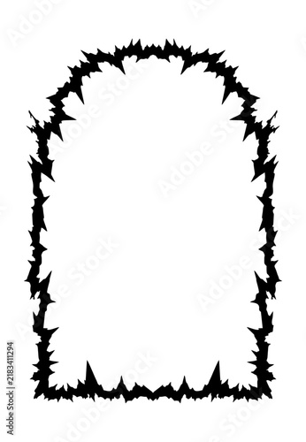 Foto Rough Jagged Grunge Arch Frame with Distressed Neo Tribal Black Border