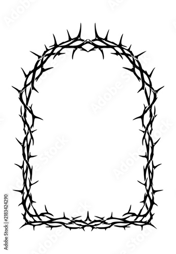 Bild auf Leinwand Minimal Thorn Neo Tribal Arch Frame with Sharp Gothic Edges