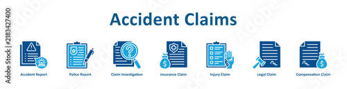 -Accident Claims web icon banner with line art style