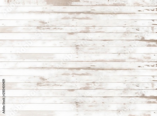 distressed white washed wooden planks background with horizontal timber grain patterns