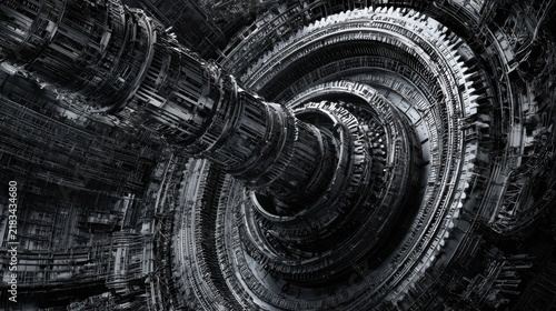 Plakat Complex mechanical spiral structure