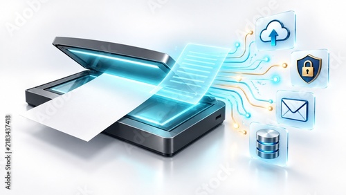 Canvastavla Fast digital document scanner converting paper to secure cloud storage and database via enhanced electronic circuits for swift office automation and data management