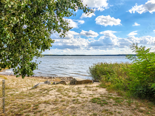 Sandy Beach At Senftenberger See In Buchwalde Brandenburg Germany