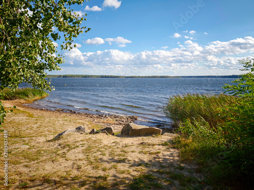 Sandy Beach At Senftenberger See In Buchwalde Brandenburg Germany