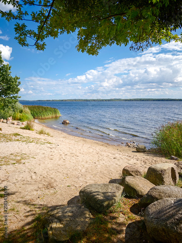 Sandy Beach At Senftenberger See In Buchwalde Brandenburg Germany