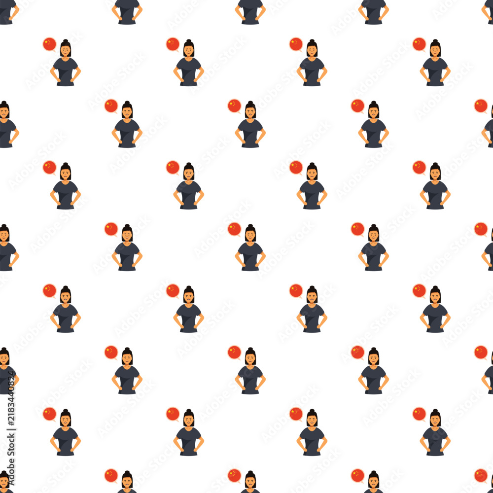 Fototapeta premium Chinese language student seamless pattern with national flag