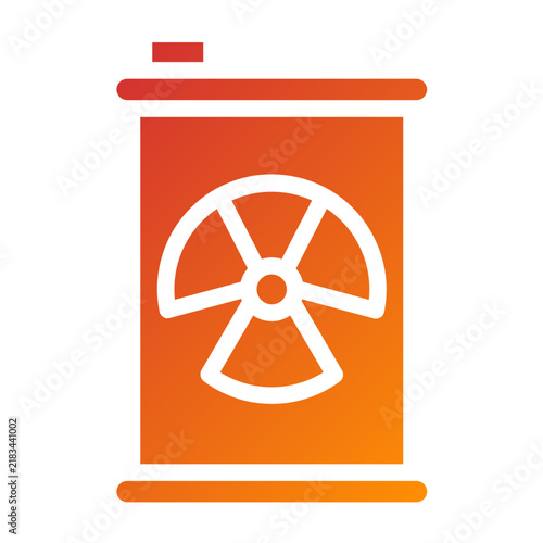 Radioactive Barrel Line Icon Style
