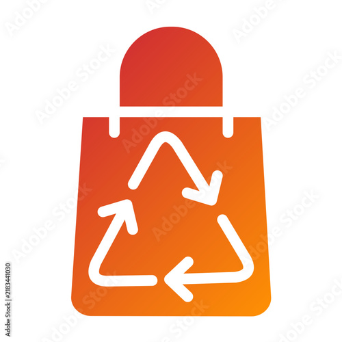 Recycle Bag Line Icon Style