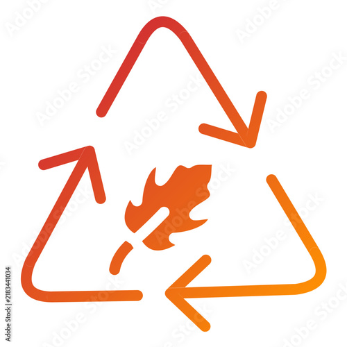Leaf Recycle Line Icon Style