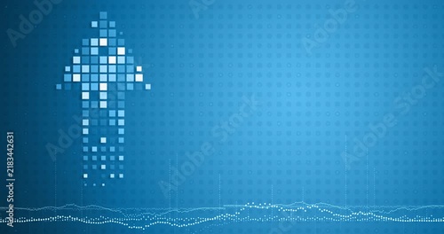 Blue Digital Arrow of Growth and Technology With Data Analytics and Abstract Progress Background