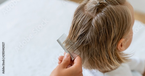 Obraz na płótnie Child's hair being gently combed