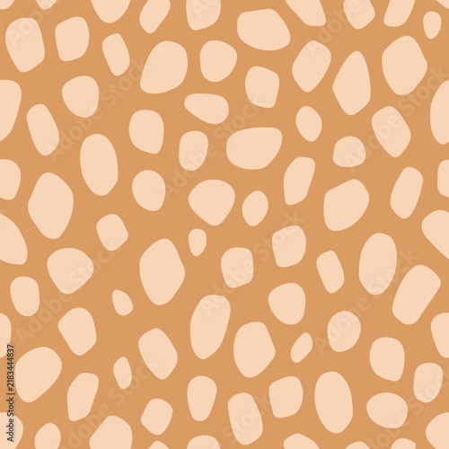 Animal pattern. Vector seamless texture for textile or wrapping paper. Little deer fur color. 