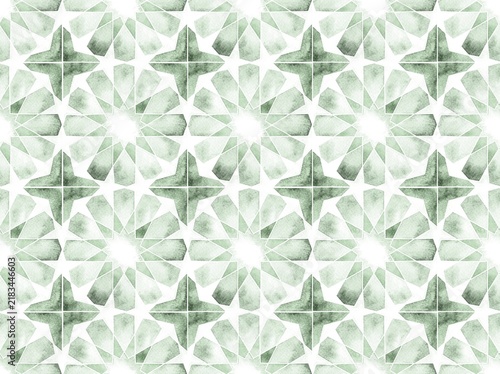 Watercolor Green Geometric Background