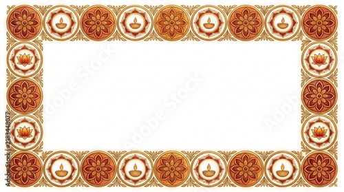 An ornate decorative frame with a rich reddish brown color scheme perfect for invitations or artistic presentations