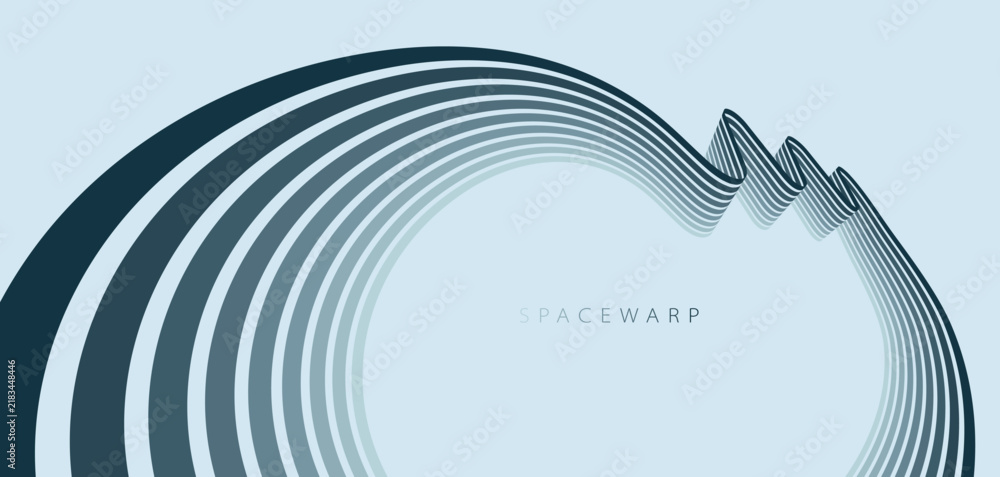 Obraz premium Abstract background with curve lines in perspective, vector wallpaper with stripes dreamy vanishing emotion, smooth and flexible lines design.
