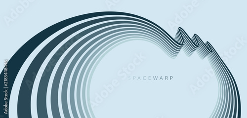 Bild auf Leinwand Abstract background with curve lines in perspective, vector wallpaper with stripes dreamy vanishing emotion, smooth and flexible lines design