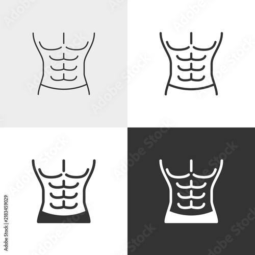Obraz na płótnie Six pack vector icon in outline and solid styles, Editable stroke.