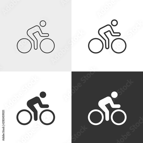 Obraz na płótnie Cycling vector icon in outline and solid styles, Editable stroke.