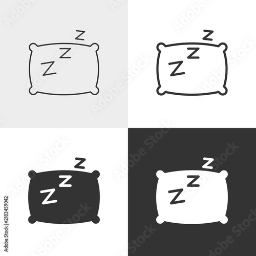 Obraz na płótnie Sleeping pillow vector icon in outline and solid styles, Editable stroke.