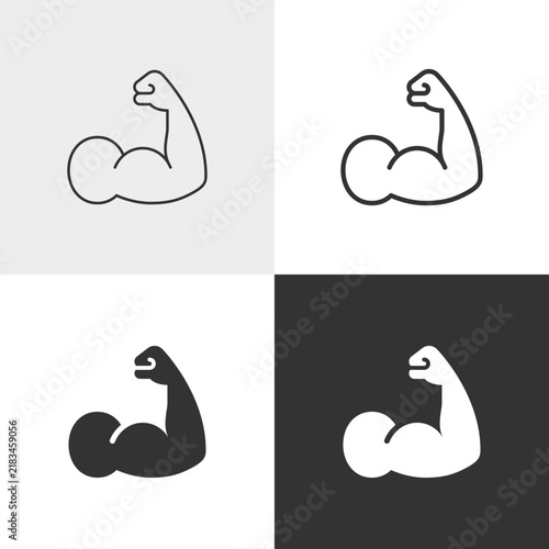 Obraz na płótnie Strong arm vector icon in outline and solid styles, Editable stroke.