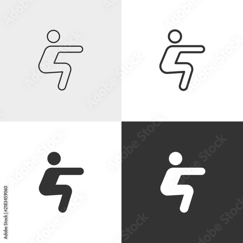 Tapety artystyczne Squat vector icon in outline and solid styles, Editable stroke.