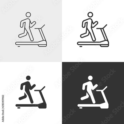 Tapety artystyczne Treadmill vector icon in outline and solid styles, Editable stroke.