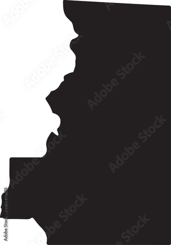 Solid black silhouette shape of Idaho state map isolated on white background