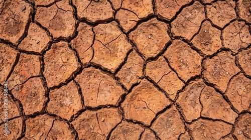 Dry Cracked Earth Background Illustrating Severe Drought